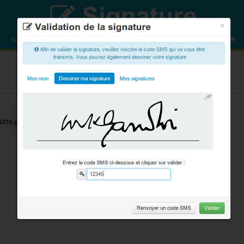 Signature électronique SMS